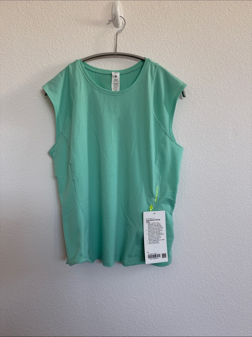 Lululemon Cap Sleeve Hiking Tank  - Mint Green